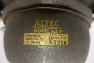 Altec Lansing 603 - B Speaker 8 Ohm Vintage - - 2