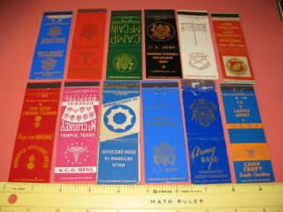 Ww2 Era U.  S.  Army Themed Matchbook Cover Grouping 3