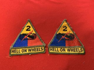 Wwii Us Army 2nd Armored Divison Hell On Wheels Patches