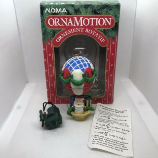 NOMA Ornamotion Santa Hot Air Balloon Ride Christmas Tree Ornament 1989 w/Box 2