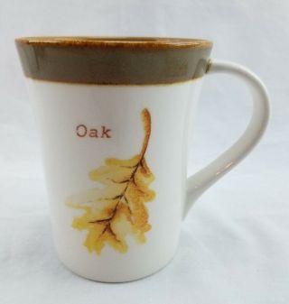 2007 Starbucks Ceramic Coffee Tea Mug Cup Autumn Fall Oak Leaf 13 Oz.