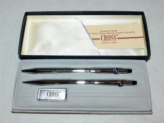 Cross Chrome Mechanical Pencil & Pen Set 3501 Welch 