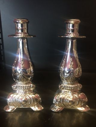 Avon Candlestick Cologne Decanters Set Of 2 Full Moonwind Fragrance