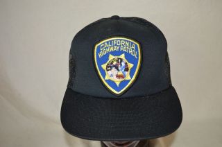 Vintage California Highway Patrol Police Hat Ball Cap Snap Back Mesh