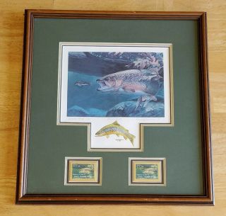 Mark Susinno 1985 Brown Trout Artist Proof,  1986 Md Trout Stamps Signed/numbered