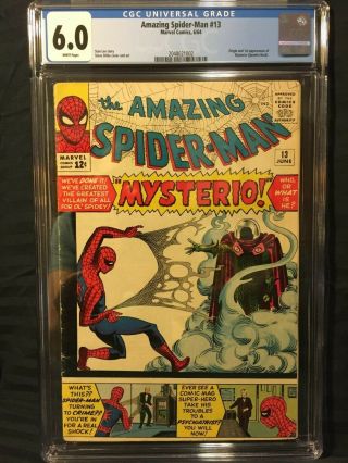 Spider - Man 13 Cgc 6.  0 1st Appearance Of Mysterio White Pages