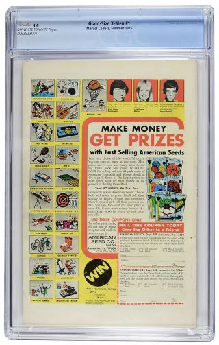 1975 Giant Size X - Men 1 CGC 5.  0 Marvel 2