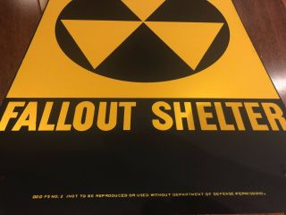 Fallout Shelter Sign U.  S.  Gov Issue.  10x14 Steel