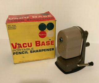 Vintage Apsco Vacu Base Pencil Sharpener Mid Century 1960 