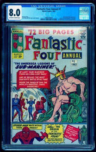 Fantastic Four Annual 1 Cgc 8.  0 Oww 1st Lady Dorma & Krang No Marks / Stamps