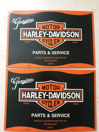 Vintage Harley Davidson Parts And Service Dealer Garage Man Cave Porcelain Signs