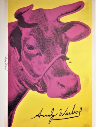 Andy Warhol Signed Cow Wallpaper Print
