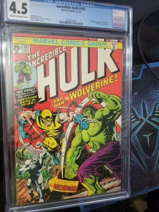 The Incredible Hulk 181 Cgc 4.  5 First Wolverine Marvel Comics