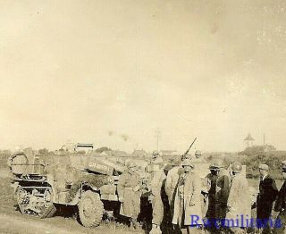 Curious French Civilians Meet W/ Us Troops By M3 Armored Halftracks (2)