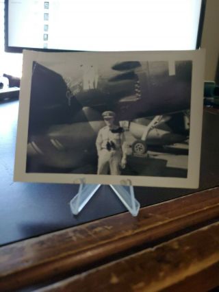 Vintage Ww2 Bomber Photo With Pinup Nose Art