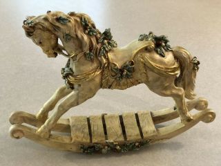 Vintage Christmas Rocking Horse Home Decor Collectible Intricate Design