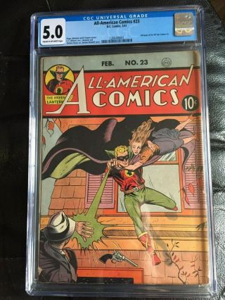 All American Comics 23 Cgc Vg/fn 5.  0; Cm - Ow; Moldoff Green Lantern Cover