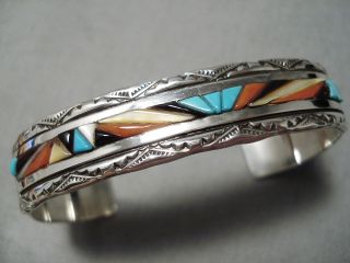 Important Vintage Navajo Victor Moses Begay Turquoise Sterling Silver Bracelet