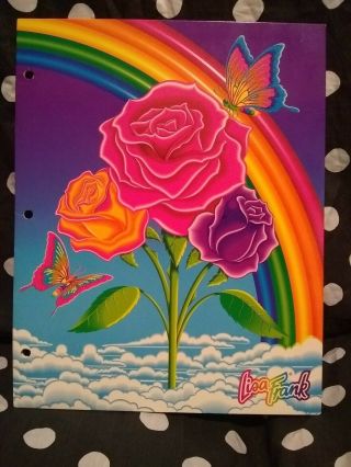 Vintage Lisa Frank Folder Rainbow Rose