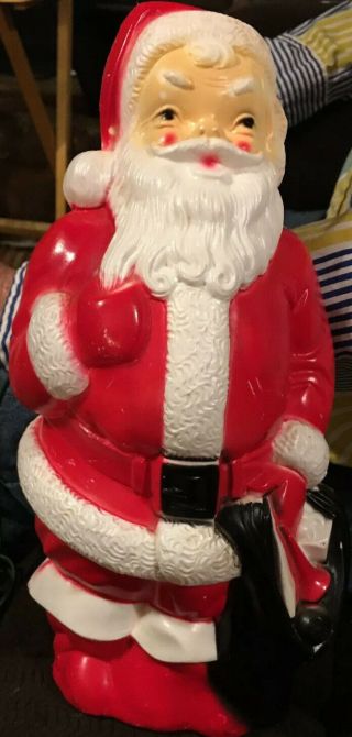 1968 Empire Plastic Santa Blow Mold Lighted 13” Figure