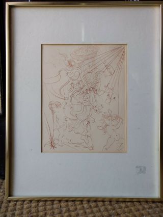 A Vintage Salvador Dali Copper Plate Etching Signed In Plate
