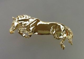 Horse Jewelry Scarf Clip Barrette Gold P Jumping Horse Direct From Artist