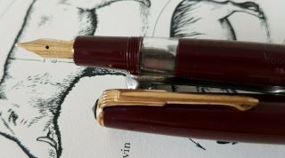 Hoover 784 Denmark Vintage Fountain Pen Piston Filler Ob Nib