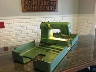 Vintage Elna Green Supermatic Sewing Machine