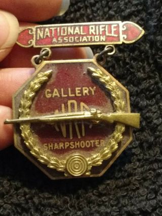 Vintage Nra Gallery Sharpshooter Award Pin Rifle