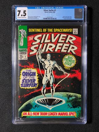Silver Surfer 1 Cgc 7,  5 (1968) - Origin Of The Silver Surfer