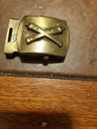 Ww2 Trench Art Belt Buckle With Crossed Cannons