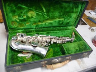 Vintage Curved Soprano Saxophone Conn Or Buescher Stencil Wurlitzer