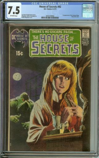 House Of Secrets 92 Cgc 7.  5 Ow Pages // 1st Appearance Of Swamp Thing