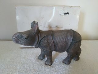 Lenox Fine Porcelain Greater Asian One - Horned Rhino Calf 1992 Endangered Species