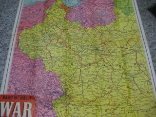 War Map of Polish German Battle Front.  Rand McNally War Map. 2