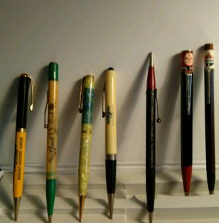 7 Vintage Advertising Lead Pencils,  Mechanical Pencils