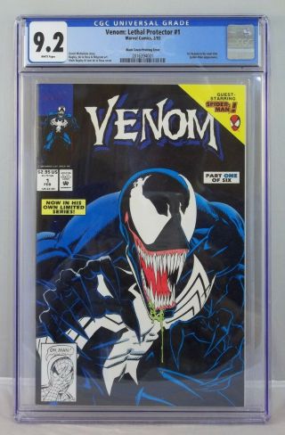 Venom: Lethal Protector - 1 Black Cover/error - Cgc Graded 9.  2 - White Pages