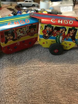 LINE MAR TOYS Windup Marx Vintage CHOO CHOO TRAIN Metal Tin Toy Japan  3