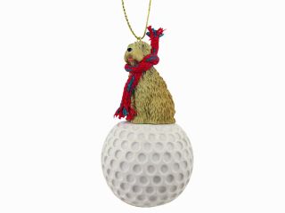 Soft Coated Wheaten Terrier Dog Golf Sports Figurine Ornament