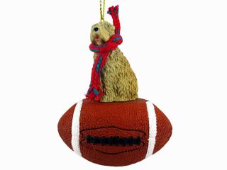 Soft Coated Wheaten Terrier Dog Football Sports Figurine Ornament