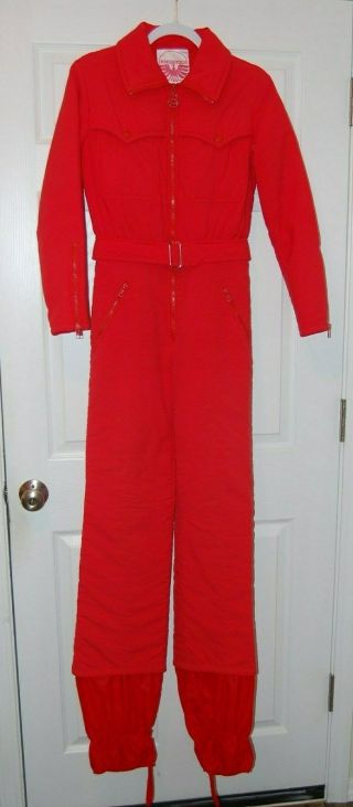 Vintage Innsbruck Womens 2 Piece Red Ski Snow Outfit Size Us 10 1970 - 1980 