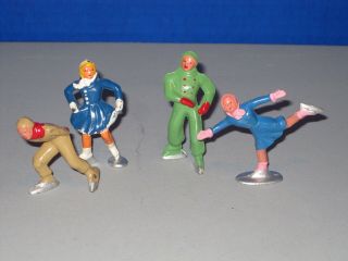 Vintage Barclay Lead Toy Winter Figures Couples Skating