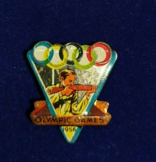 Rare Lapel Pin Badge From Olympic Games Australia - 1956 - Shooting