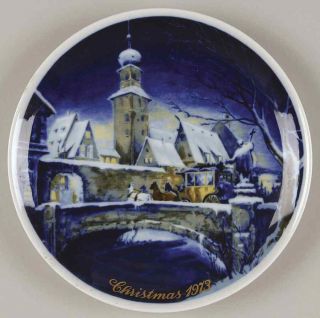 Royal Bayreuth Christmas Plate 1973 Snow Scene 9927521