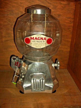 1936 Magna Vendor 1 Cent Vintage Gumball Peanut Machine,  Globe