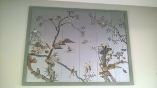 6 Vintage 1940s Chinese Chinoiserie Panels From Lake Mi Mansion Huge 9’x7’