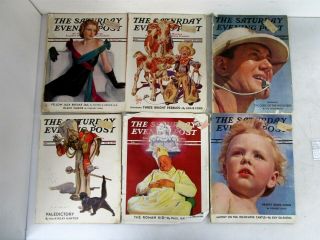 6 Vintage Issues Of The Saturday Evening Post From May,  June,  July & August 1938