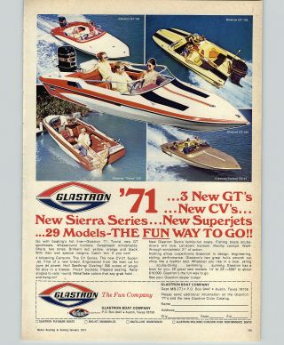 1971 Paper Ad Boat Glastron Sierra Carlson Gt 143 150 160 Sailboat Alcort Amf