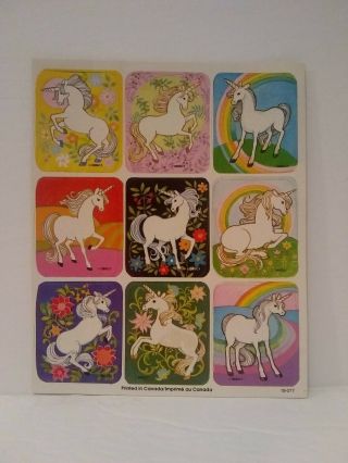 Vintage Unicorn Rainbows Flowers Retro Sticker Sheet Mods