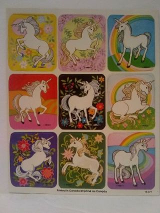 Vintage Unicorn Rainbows Flowers Retro Sticker Sheet Mods 2